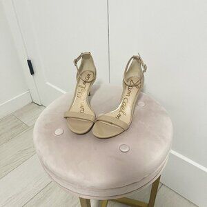 Sam Edelman Nude Patent Leather Strappy Heels Size 6.5
